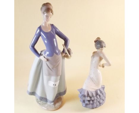 Two Nao groups - woman with rabbit in a basket and flamenco dancer