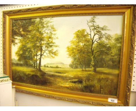 J K Whitton - oil on canvas landscape 'Pleasant Autumn' - 34 x 54cm