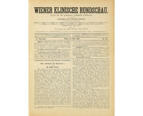 Medizin - Psychologie - - Sigmund Freud. Zur Aetiologie der Hysterie. Ausführung nach einem Vortrage im Verein für Psychiatri