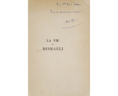 André Maurois. La Vie de Disraeli. Handschriftliches Manuskript des Autors. Um 1925/1926. 204 hs. numm. Bll. Gr.-8°. Signiert