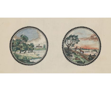 Art Déco - - Sites et paysages (Manuskript Titel).Mit gezeichneter Titelseite und 45 großformatigen Zeichnungen. o.O, o.J. Fr