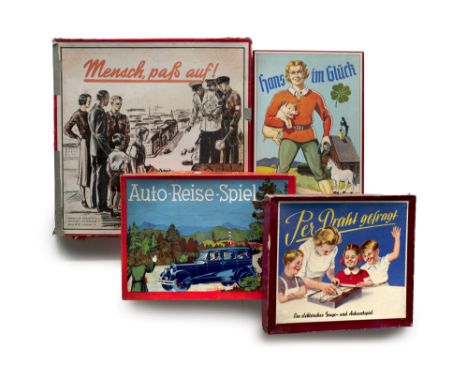 Spiele - - Sammlung von 27 deutschen Gesellschaftsspielen. Um 1925-1960. In orig. (chromolithogr.) illustr. Kartons (meist Ge