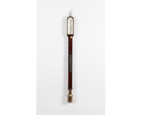 A MAHOGANY CASED MARINE BAROMETER BY ISAACS BROS, SOUTH SHIELDS19th Century The signed ivory scale with a single adjustable s