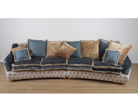 ZANABONI; AN ITALIAN CONCAVE SOFA370cm wide; 90cm high
