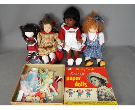 Ideal Toys - Aurora - A group of 4 x dolls and a boxed 1950's paper doll set. Lot includs a vintage 1950s Ideal walking doll,