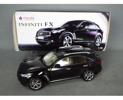 Paudi - A rare 1:18 scale Infiniti FX50 S SUV model with 4 x opening doors, bonnet, tailgate, sunroof and the mirrors fold in