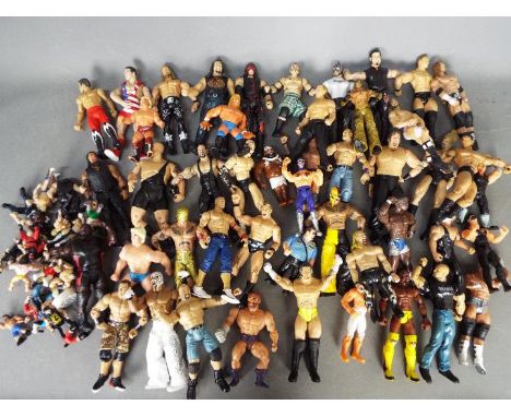 JAKKS Pacific, Mattel, WWE, WWF - In excess of 50 WWE Wrestling Figuresin various sizes. Lot includes John Cena; Kane Big Red
