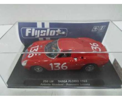 Flyslot - Ferrari 250 LM 1965 Targa Florio car in a perspex display case. The car appears Mint in a Near Mint case with only 