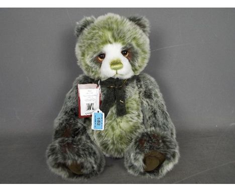 Charlie Bears - Colin designed by Isabelle Lee in 2015 for the Plush collection. # CB151586B. He is a grey / green plush join