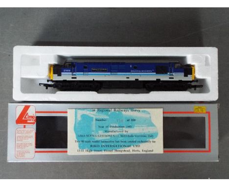 Lima - an OO gauge diesel electric locomotive 'Cathays C W Works' op no 37414, Regional Railways blue livery # 204817A5, appe