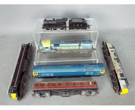 Tyco - Lima - Hornby - A group of 5 x unboxed locos and 1 x carriage including Tyco Alco Diesel, Lima Sir Dyfed County Of Dyf
