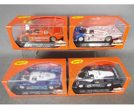 Slot-it - 4 x Porsche slot cars including 3 x 956C and 1 x 956K in various liveries including Jagermeister and Spirit Of Amer