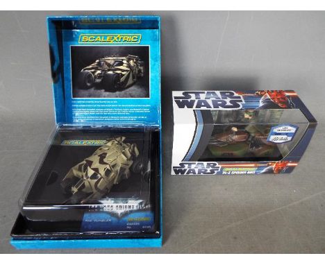 Scalextric - Batman - Star Wars - 2 x slot vehicles Batman The Tumbler car and Star Wars 74-Z Speeder Bike. # C3333A, # C3298
