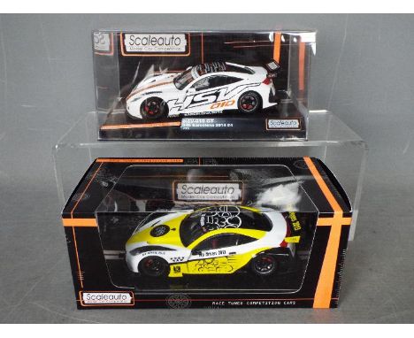 Scaleauto - 2 x Honda HSV slot cars # SC-6064, # SC-6057. Both models appear Mint in Very Good display boxes with only light 