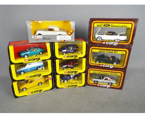 Corgi - A collection of 10 x boxed 1:36 scale vehicles including # 498 Ford Escort British Gas van, 2 x # 294 Renault 5, # 44