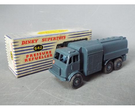 Dinky Toys - A boxed Dinky Toys #642 RAF Pressure Refueller. The model in RAF blue body and Supertoys hubs, appears in Excell