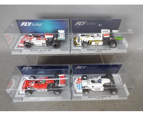 Scalextric - 4 x March 761 Grand Prix slot cars in various liveries # 88342, # 88279, # 88256, # 88264. All four models appea