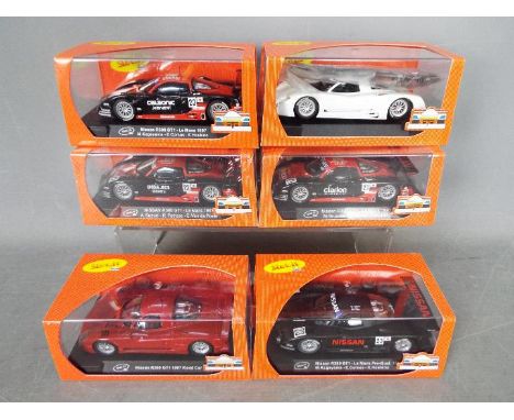 Slot-it - 6 x Nissan R390 GT1 cars in various liveries including plain red road car trim and a plain white self assembly kit 