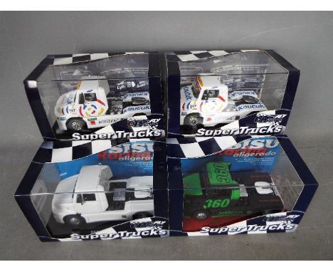 Fly - 4 x Sisu SL 250 slot models from the Super Trucks range in various liveries # 08048, # 08049. All four models appear Mi