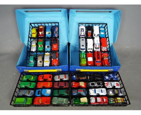 Matchbox - Siku - Mira - 2 x Matchbox carry cases with trays and 48 x cars in total from various makers including Siku Citroe