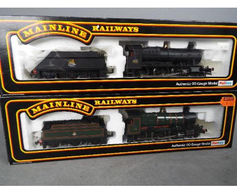 Mainline - 2 x OO gauge steam locos Mogul 2-6-0 operating number 4358 in British Railways dark green, Mogul 2-6-0 operating n