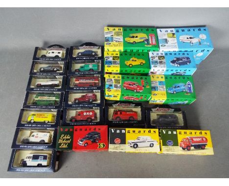 Lledo, Vanguards - Over 20 diecast model vehicles in different scales from Vanguards. Lot includes #60007 1955 Dennis Fire En