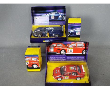 Scalextric - 2 x limited edition slot cars, a Mitsubishi Lancer Evo7 WRC # C2364 number 293 of only 3000 made and Maserati MC