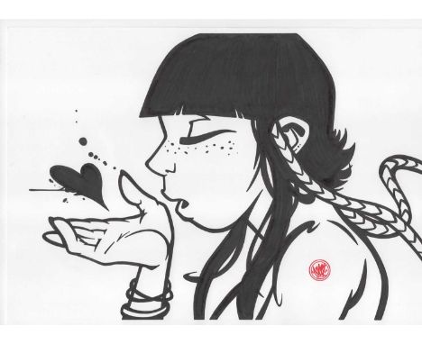 Mark Hughes (The Art of Sok). “Love”. Pen & ink on card. 29.5 x 21cms.Mark is a cartoonist and graffiti artist based in South