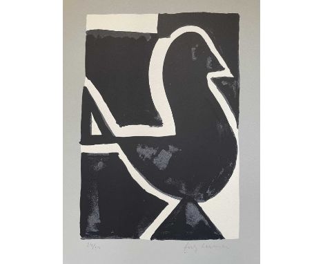 Josef Herman OBE RA. “Bird” (Black). lithograph in 7 colours issue 24/50. Donated by the Herman family.  