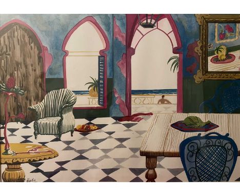Carole Morgan Hopkin. “Moroccan Summer”. Unique photographic print from watercolour. 27 x 38cms. Educated at Cardiff College 