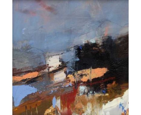 Karina Rosanne Barrett RCA. “Winter turns the landscape to tapestry”. Oil on board. 19cms x 19cms). &nbsp; &nbsp;