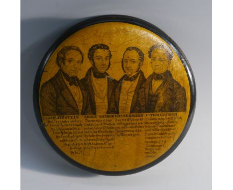 German Political History - Heppenheimer Versammlung October 10th  1847 - a 19th century German papier mache waisted circular 