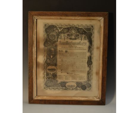 Railwayana - Local Interest - a printed certificate made to mark the retirement from service of the  Midland Raiwlay art Derb