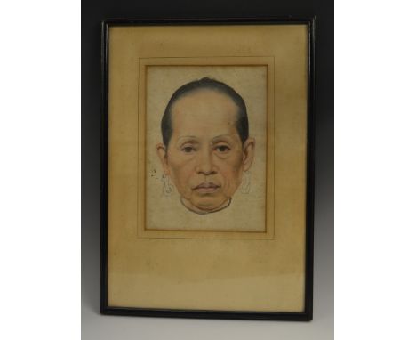 Chinese School (late 19th/early 20th century)
Portrait of a Lady
watercolour on pith paper, 21cm x 15cm 