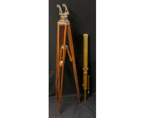A 19th century brass astronomical telescope, by T. Cooke & Sons, York and London, engraved, star-finder, extending to 133cm l