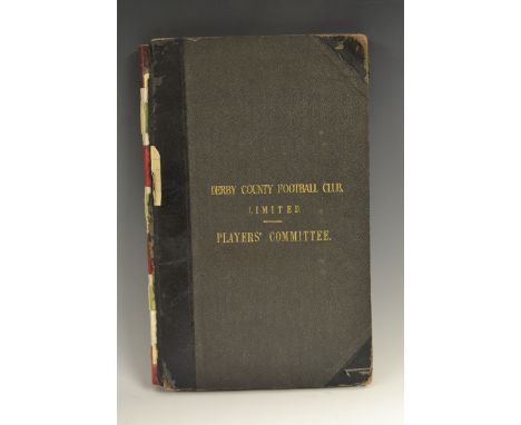 Sport - Football  -  Derby County - a hand written ledger recording proceedings of Derby County FC Limited Players' Committee
