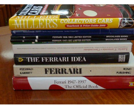 A lot of Ferrari-related books including; Ferrari, The Sports and Gran Turismo cars, Millers Collectors Cars yearbook and pri