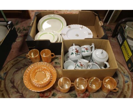 A QUANTITY OF CHINA & LUSTRE WARE TO INC A 1970S CHINESE TEA SET, COPELAND SPODE ETC