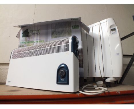 A CERAMIC FIVE FIN ELECTRIC HEATER + ANOTHER 