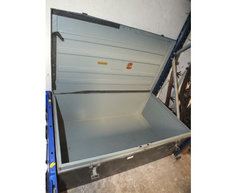 A LARGE STEEL TRUNK