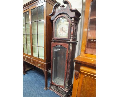 A REPRODUCTION GLAZED LONGCASE CLOCK