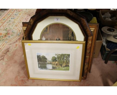 FOUR FRAMED AND GLAZED PICTURES TO INCLUDE A SIGNED LTD EDITION PETER ANNABLE 'BAKEWELL' PRINT 17/850