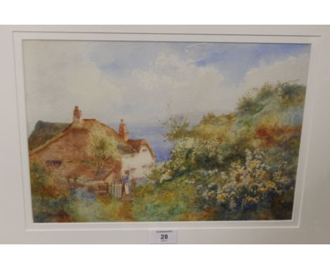 ARTHUR STANLEY WILKINSON (c.1860-1930). A view to the sea, signed lower left, watercolour, gilt framed and glazed, 23.5 x 35 