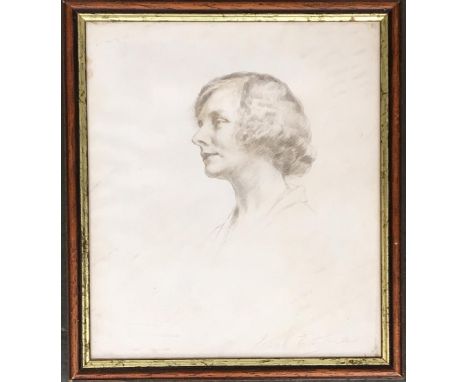 Frank Samuel Eastman (British, 1878-1964), pencil sketch of Maude Eastman, 1932, signed lower right, 23.5x20cm 