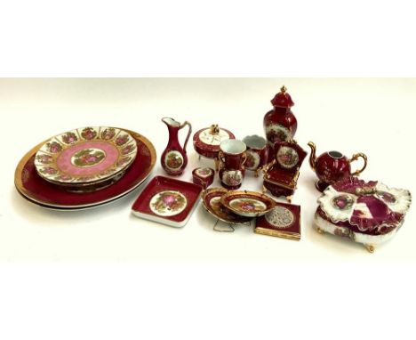 A mixed lot of ceramic ornaments including Limoges 