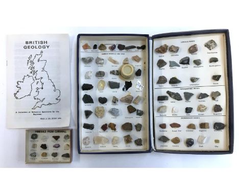 A 20th century geological specimen presentation box (af), 'British Geology', complete with 76 specimens and reference leaflet