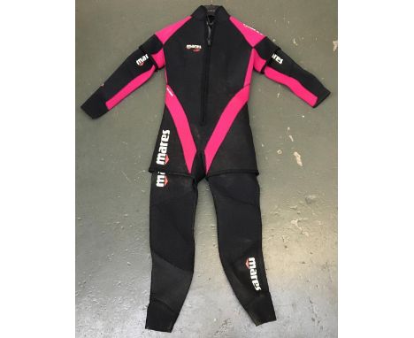 A Mares Icelander two piece semi-dry wetsuit, together with an Alder Titanium wetsuit 