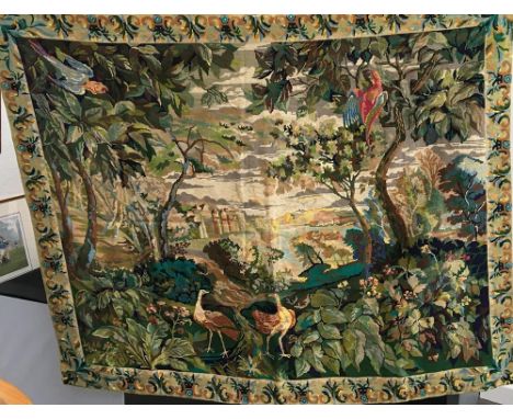 A large French wall tapestry (tapisserie main - royale, Paris), 125x150cm 