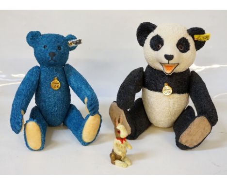 TWO 'STEIFF ENESCO' BEARS'Elliot' and 'Panda' with 'Dutch Rabbit' miniature, both with certificates and boxes