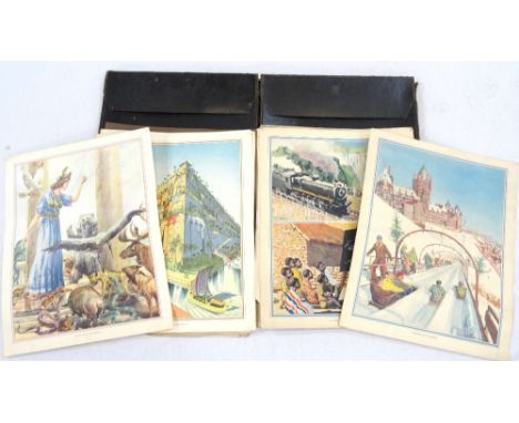 VINTAGE 'MACMILLAN'S TEACHING IN PRACTICE FOR PRIMARY SCHOOLS'a collection of colour pictures, in two slip cases